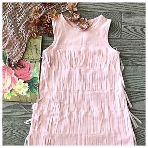 Girls/ kids pink fringe dress NWT Blu brand